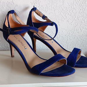 Womens Via Spiga Royal Blue Ankle Strap Sandal Size 6.5